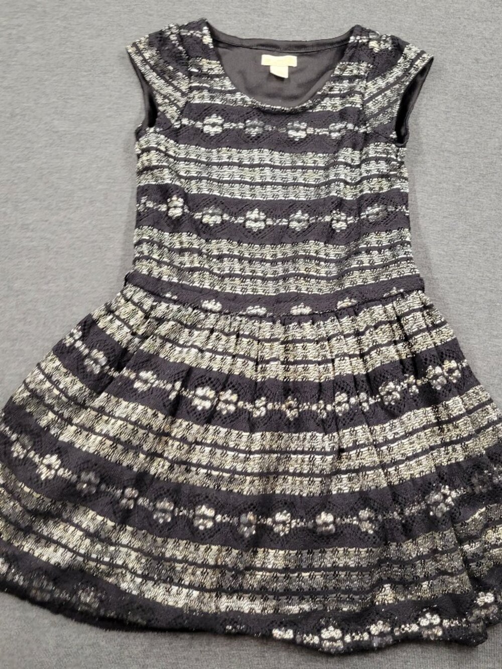 Girls dress, Place, size 5/6,  black and gold,  good condition